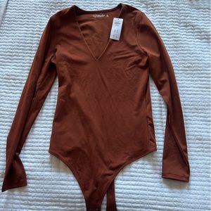 NWT Abercrombie Rust V Neck Bodysuit